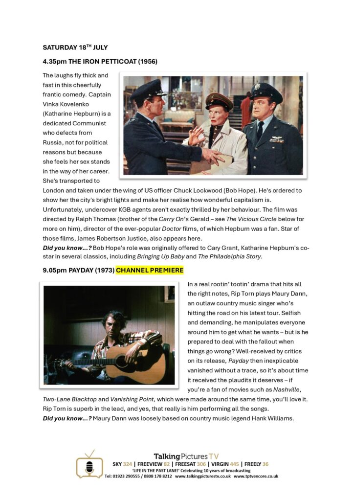 TPTV Highlights 18th July page
