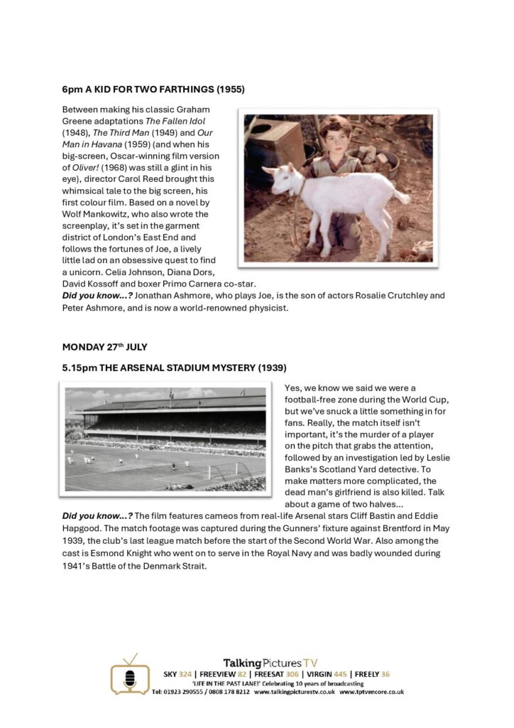 TPTV Highlights wc 25th July page