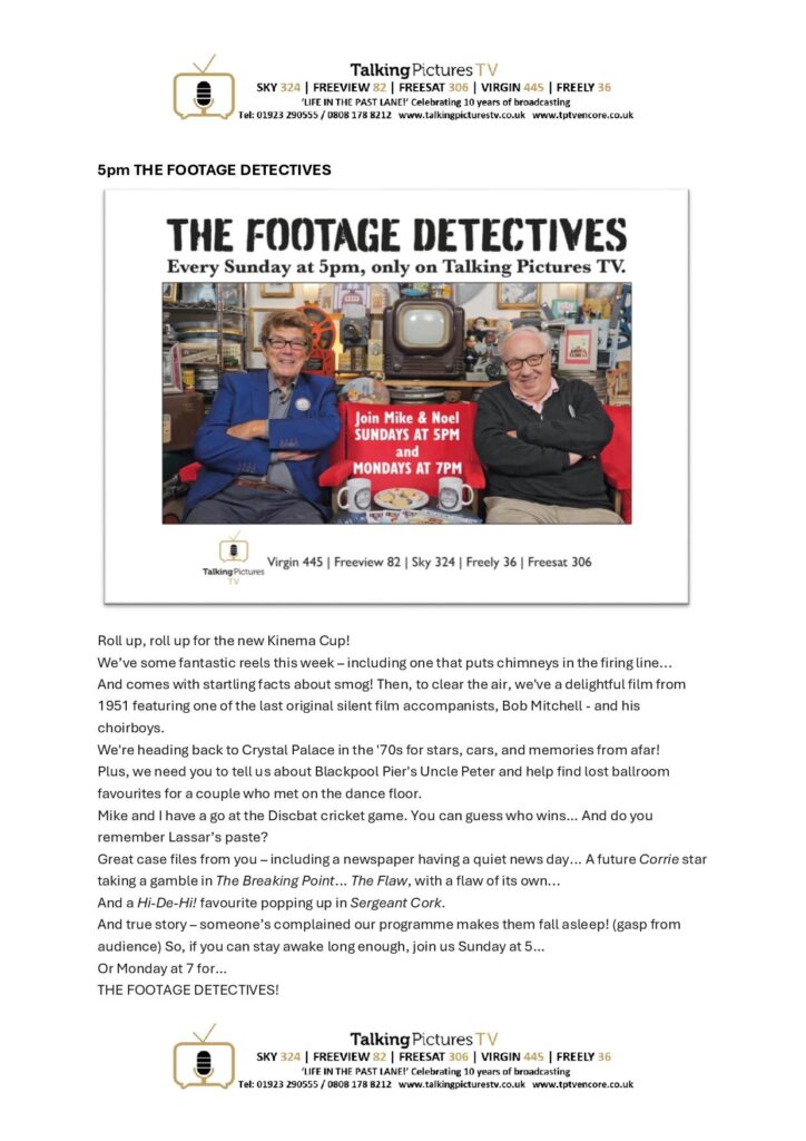 TPTV Highlights w c 22nd August page