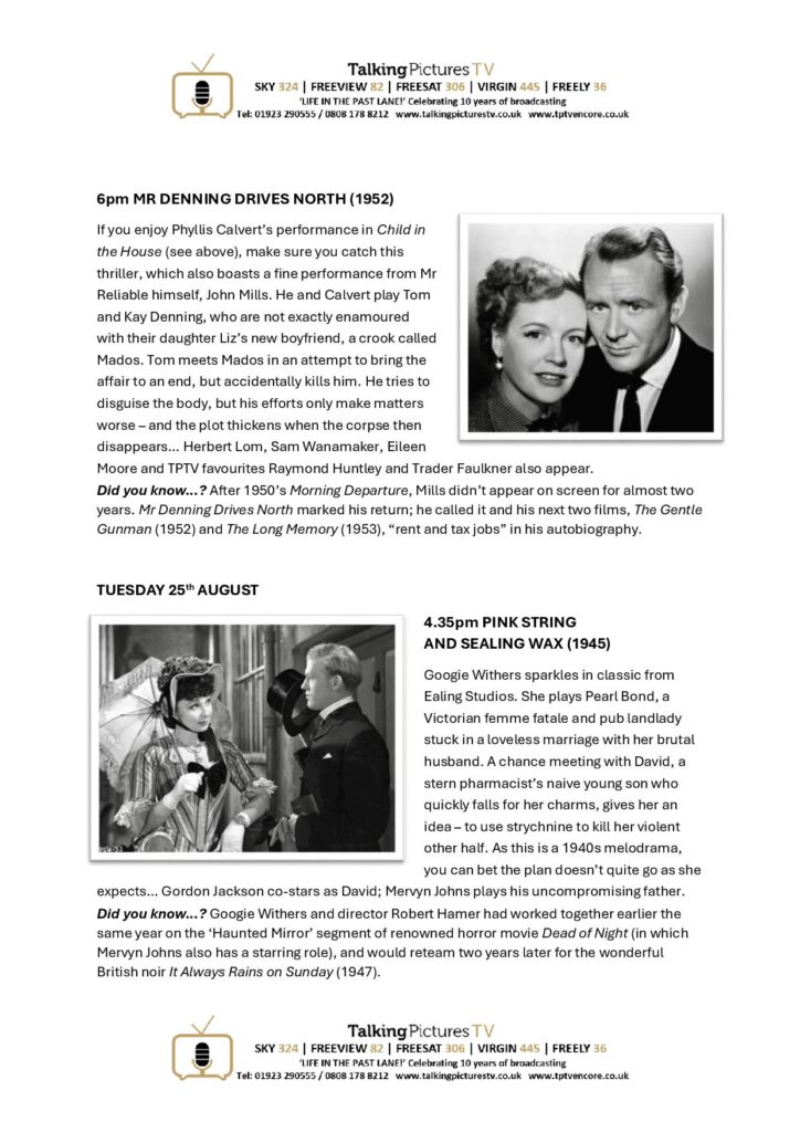 TPTV Highlights w c 22nd August page