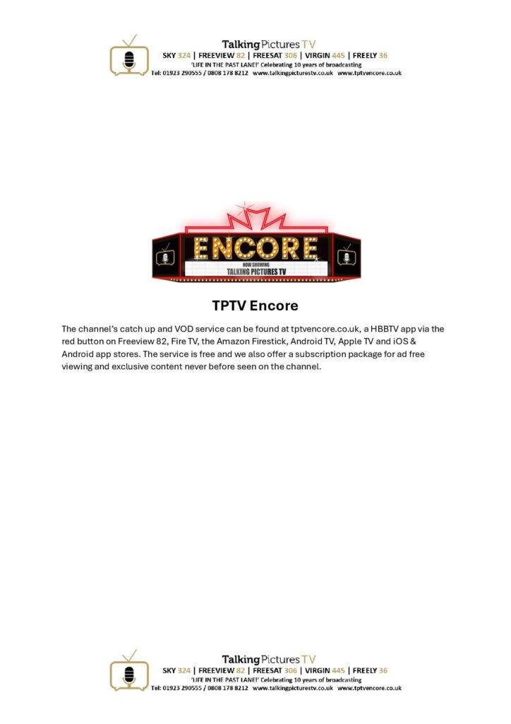 TPTV Highlights w c 22nd August page
