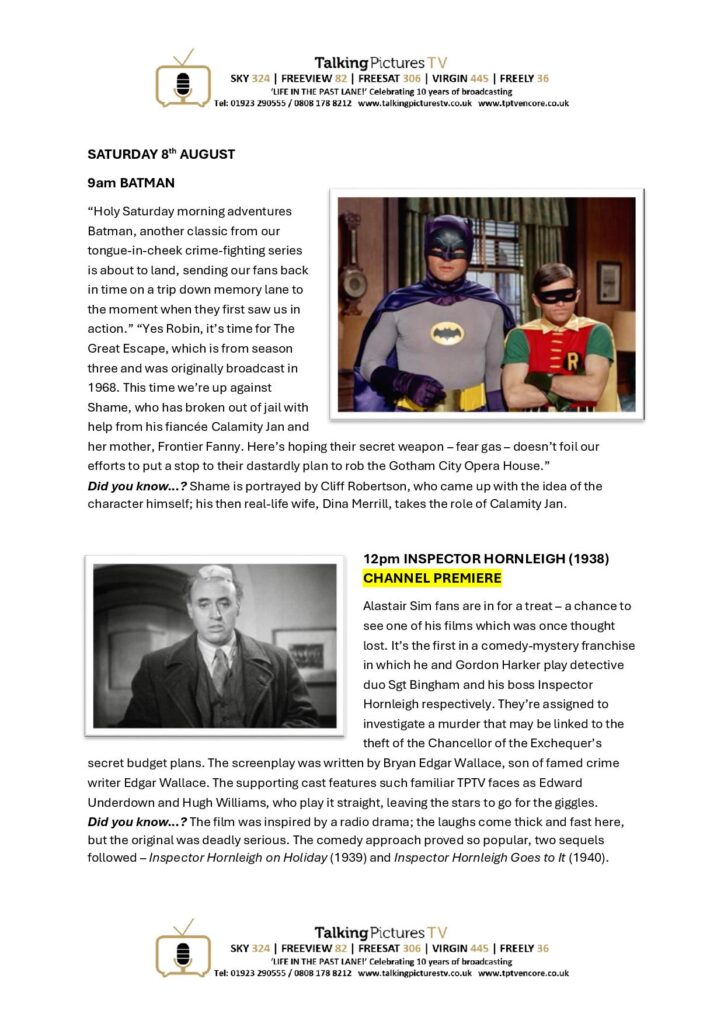TPTV Highlights wc 8th August page
