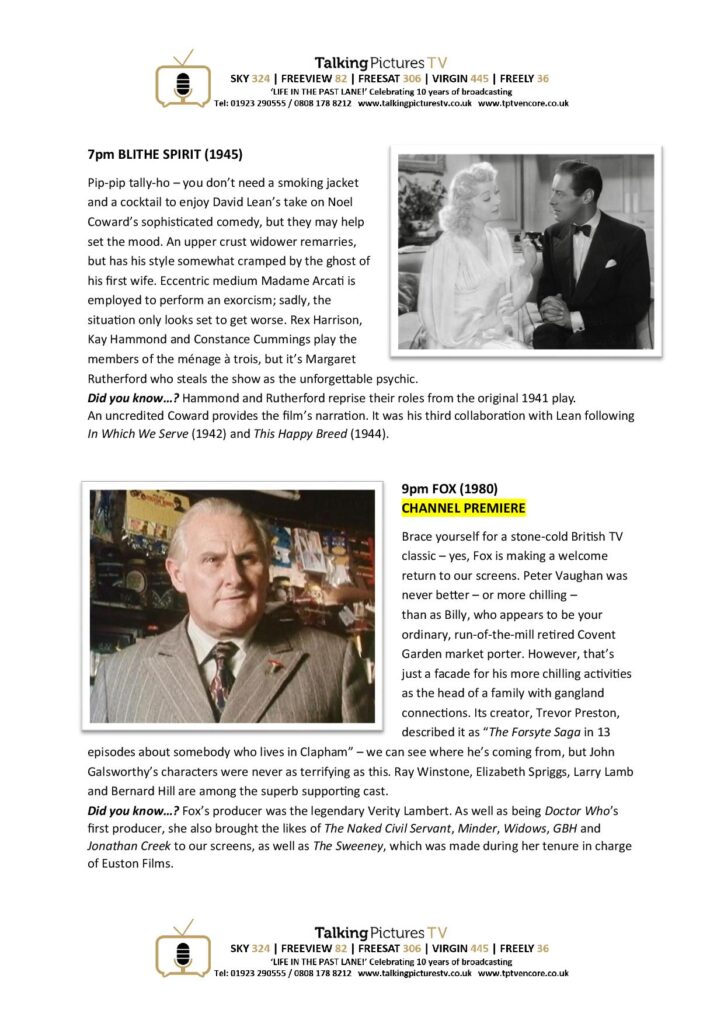 TPTV Highlights w c 19th September page