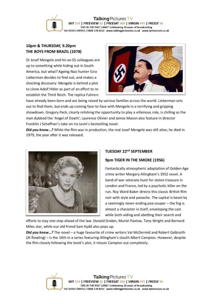 TPTV Highlights w c 19th September page