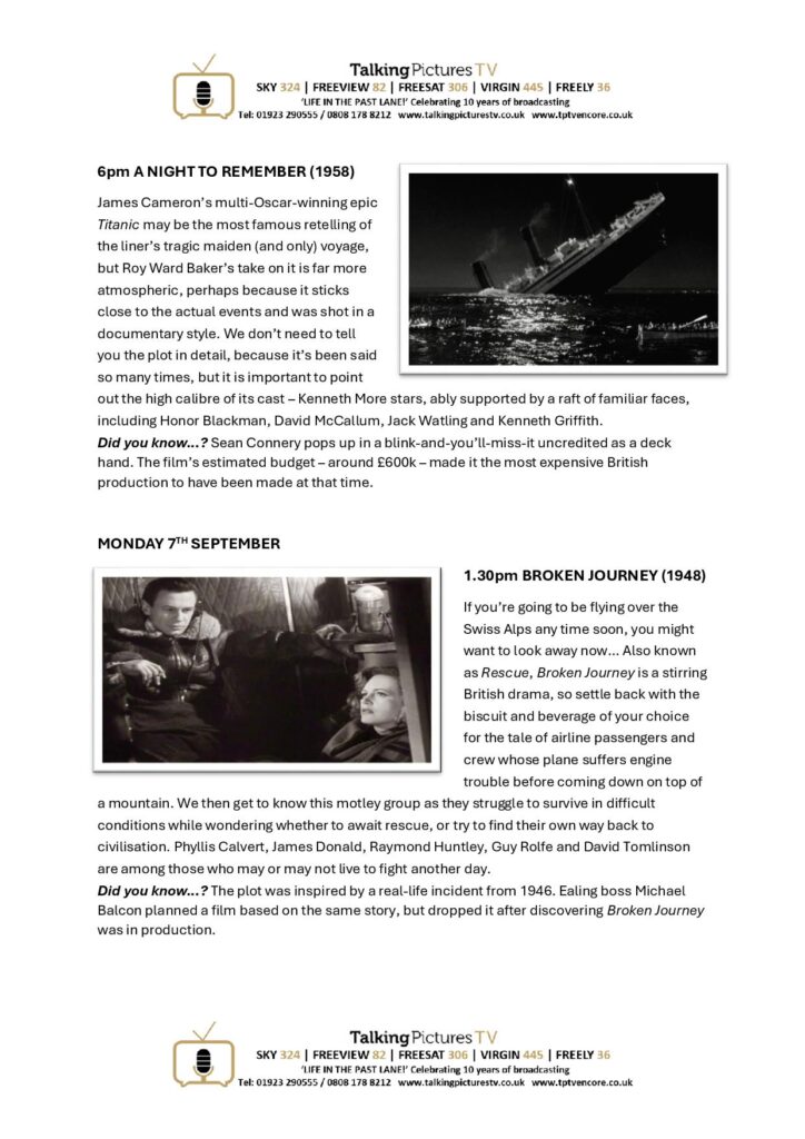TPTV Highlights wc 5th September page