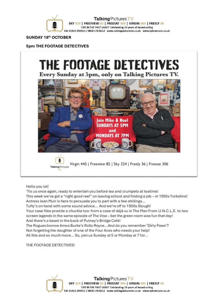 TPTV Highlights w c 17th October page