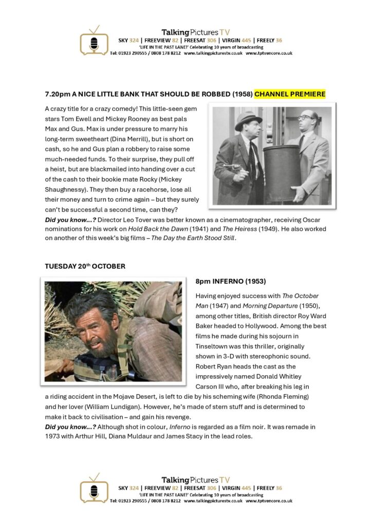 TPTV Highlights w c 17th October page