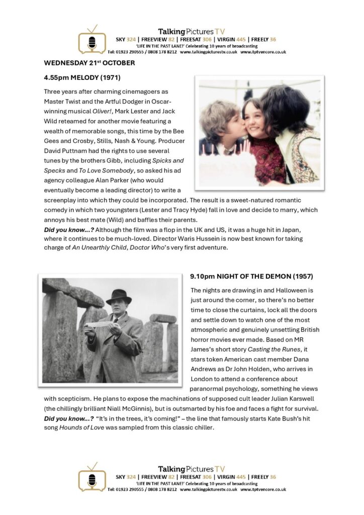 TPTV Highlights w c 17th October page