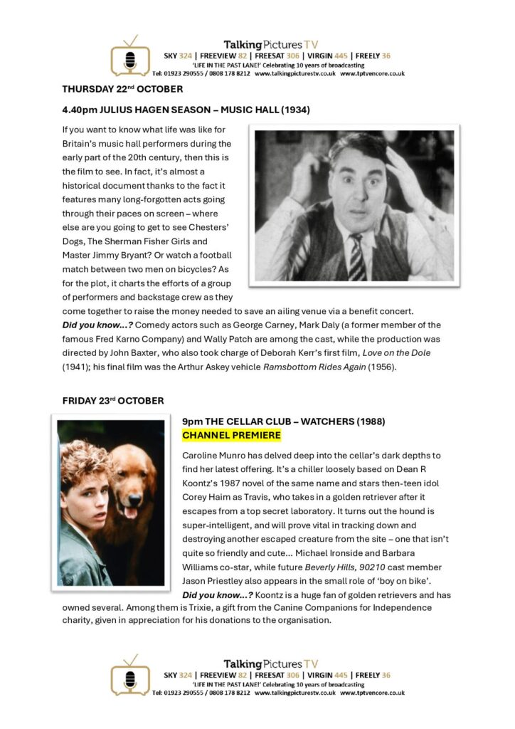 TPTV Highlights w c 17th October page