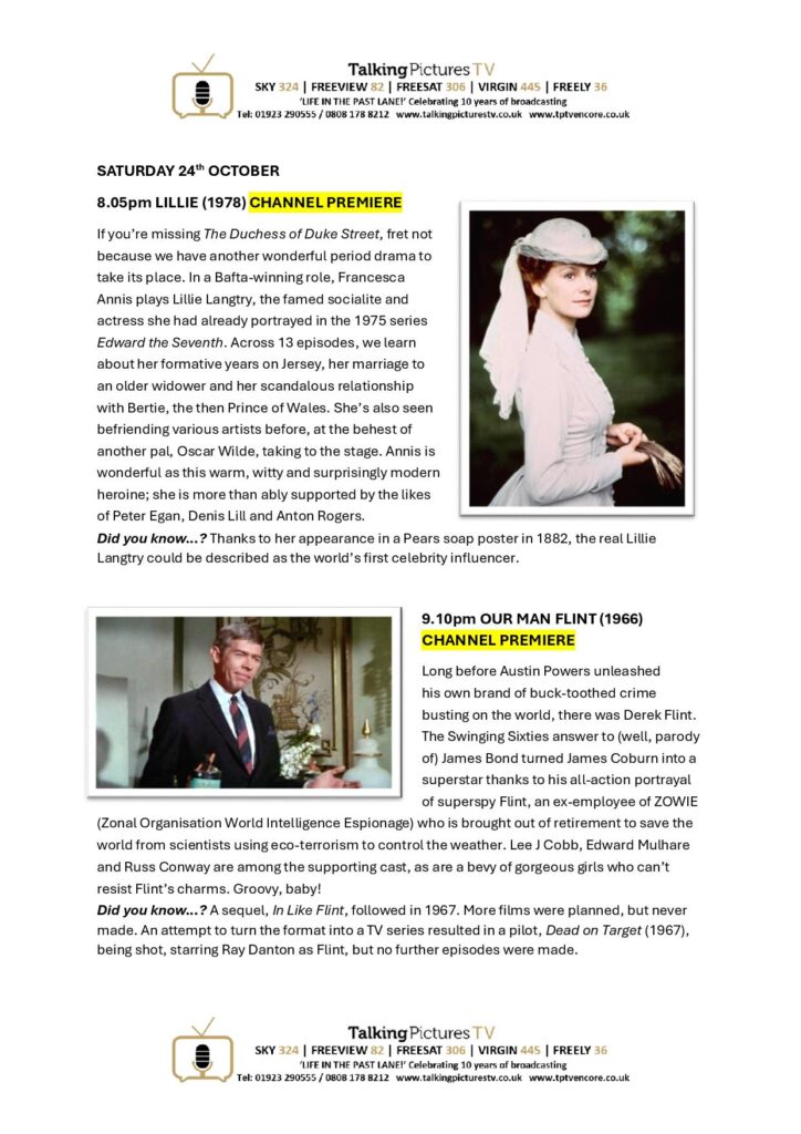 TPTV Highlights w c 24th October page