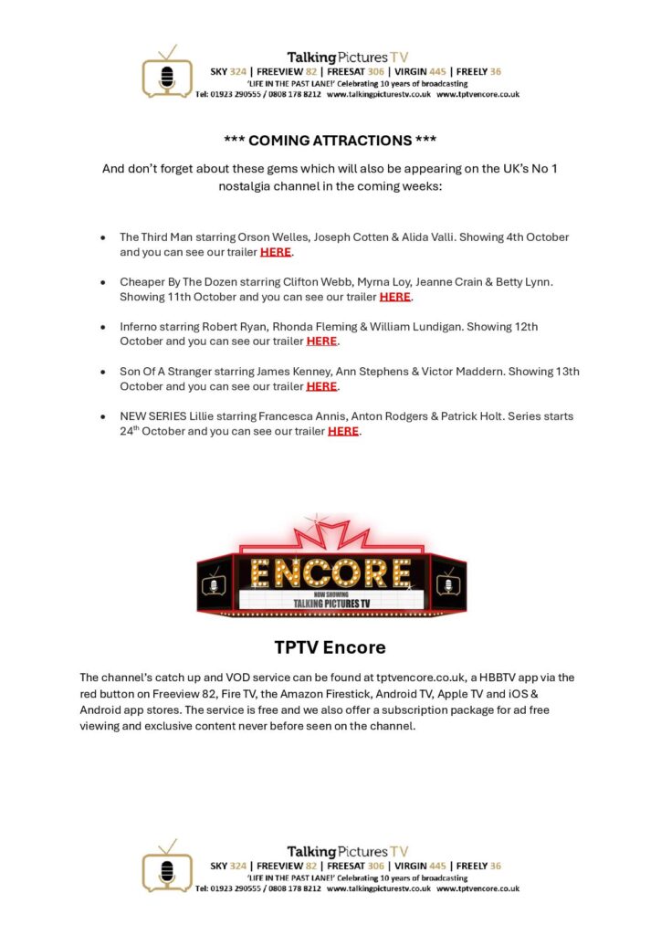TPTV Highlights w c 24th October page