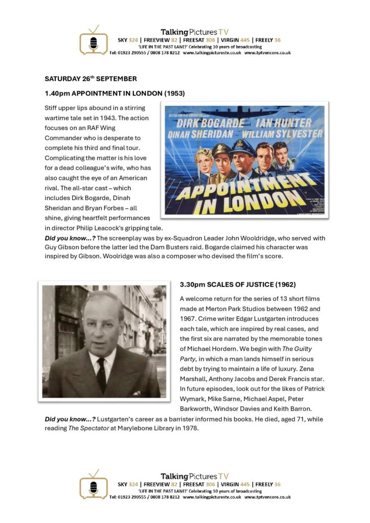 TPTV Highlights w c 26th Sept page