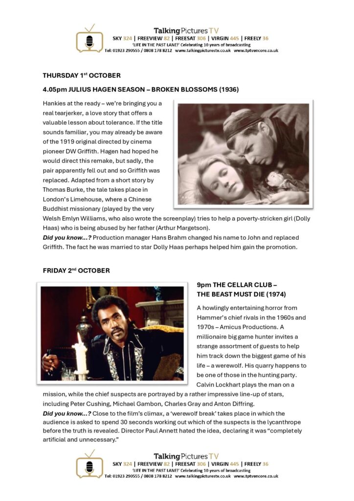 TPTV Highlights w c 26th Sept page