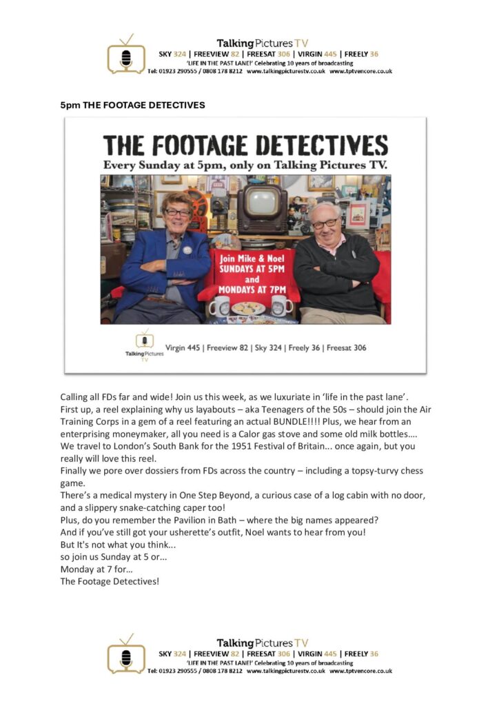 TPTV Highlights w c 3rd October page