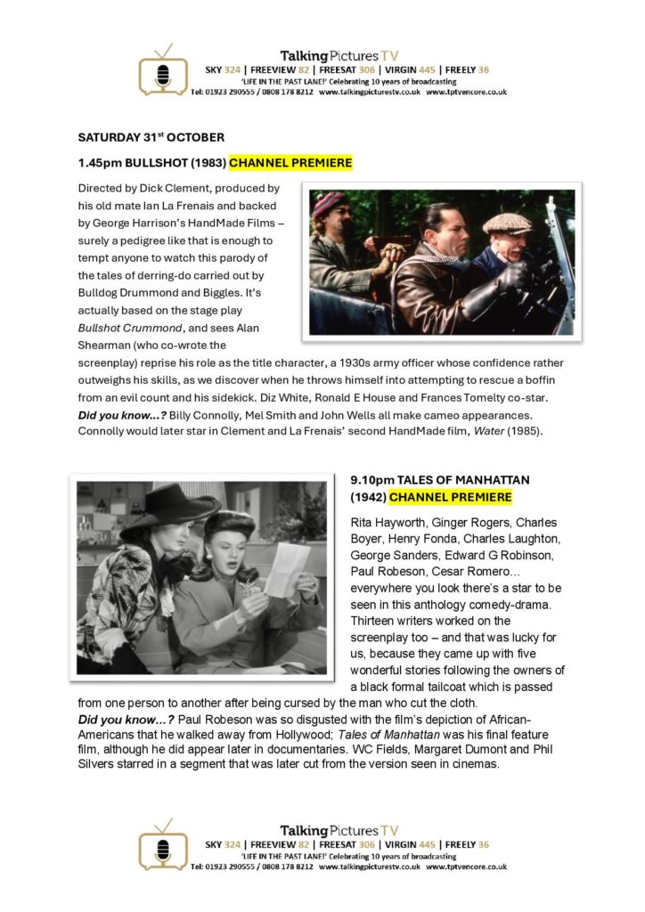 TPTV Highlights w c 31st October page